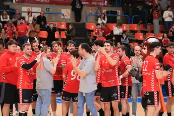 Los jugadores del UBU San Pablo Bm. Burgos durante un encuentro