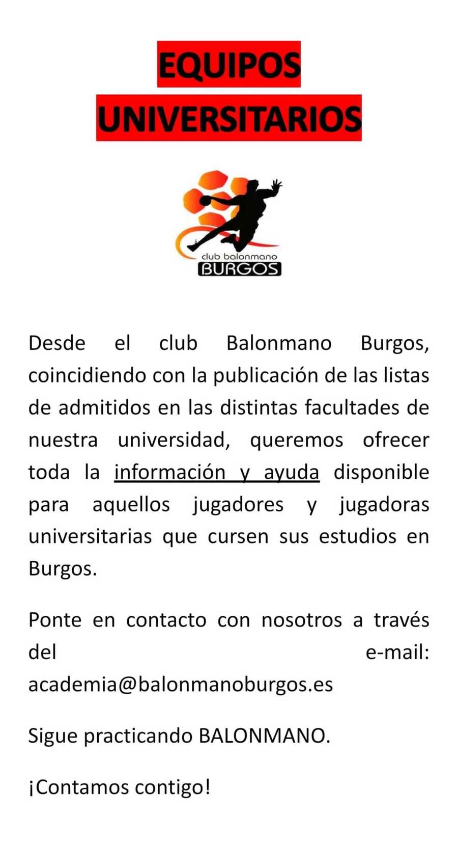 INFORMACION IMPORTANTE PARA UNIVERSITARIOS