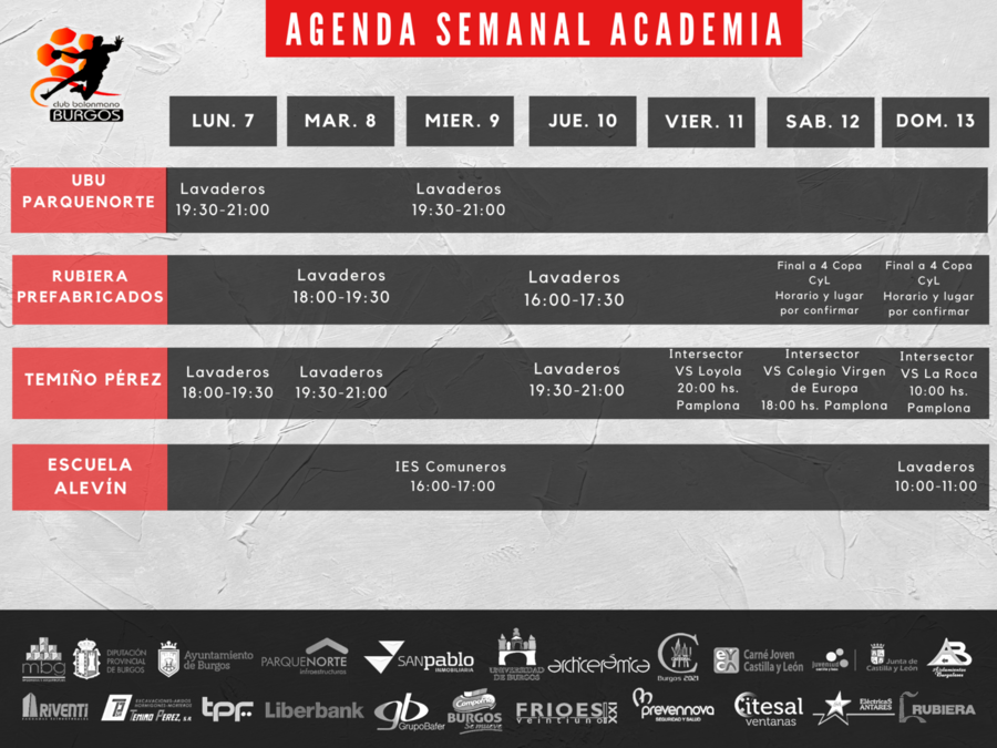 Planificación Academia semana 7 de junio 2021